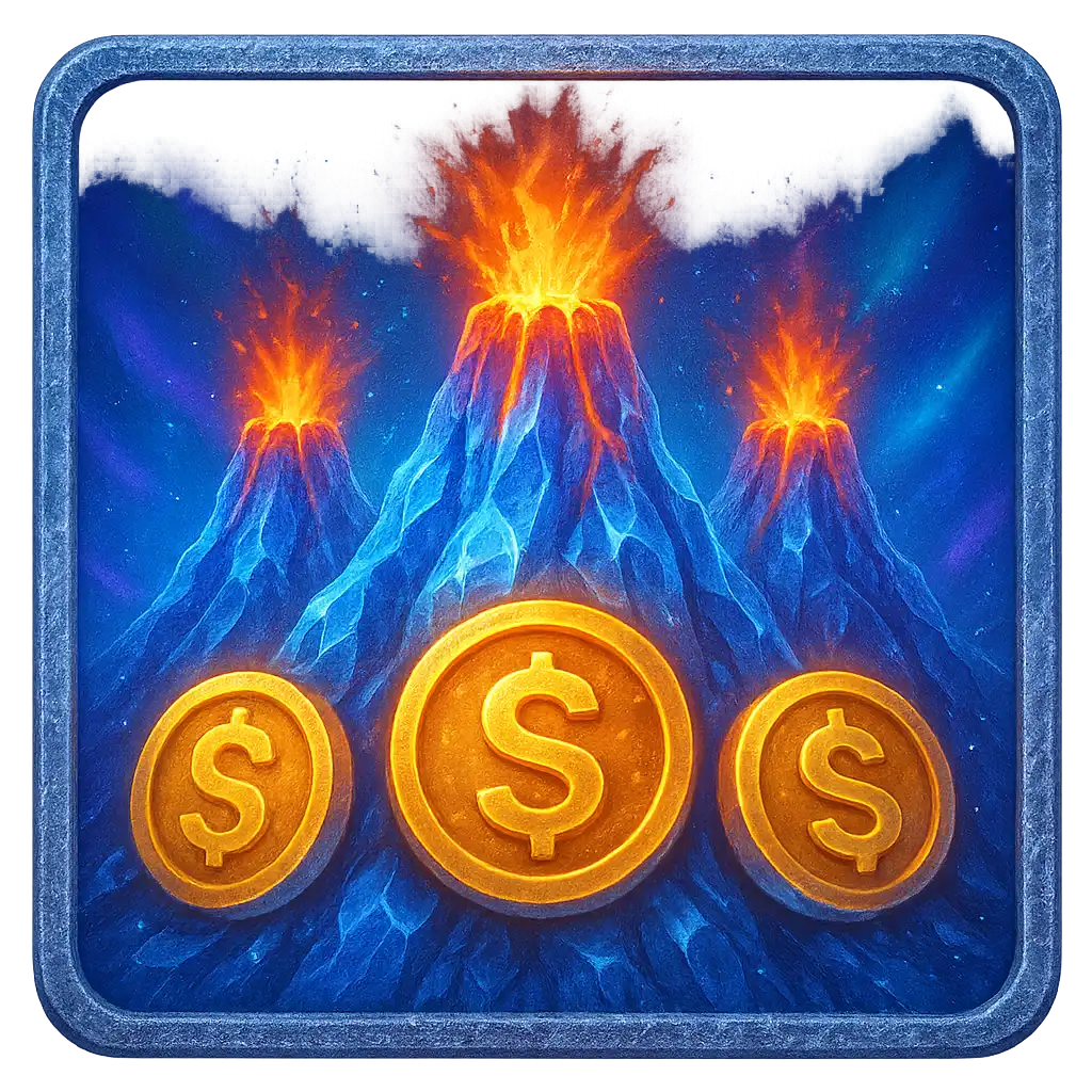 3 Coin Volcanoes slot game screenshot