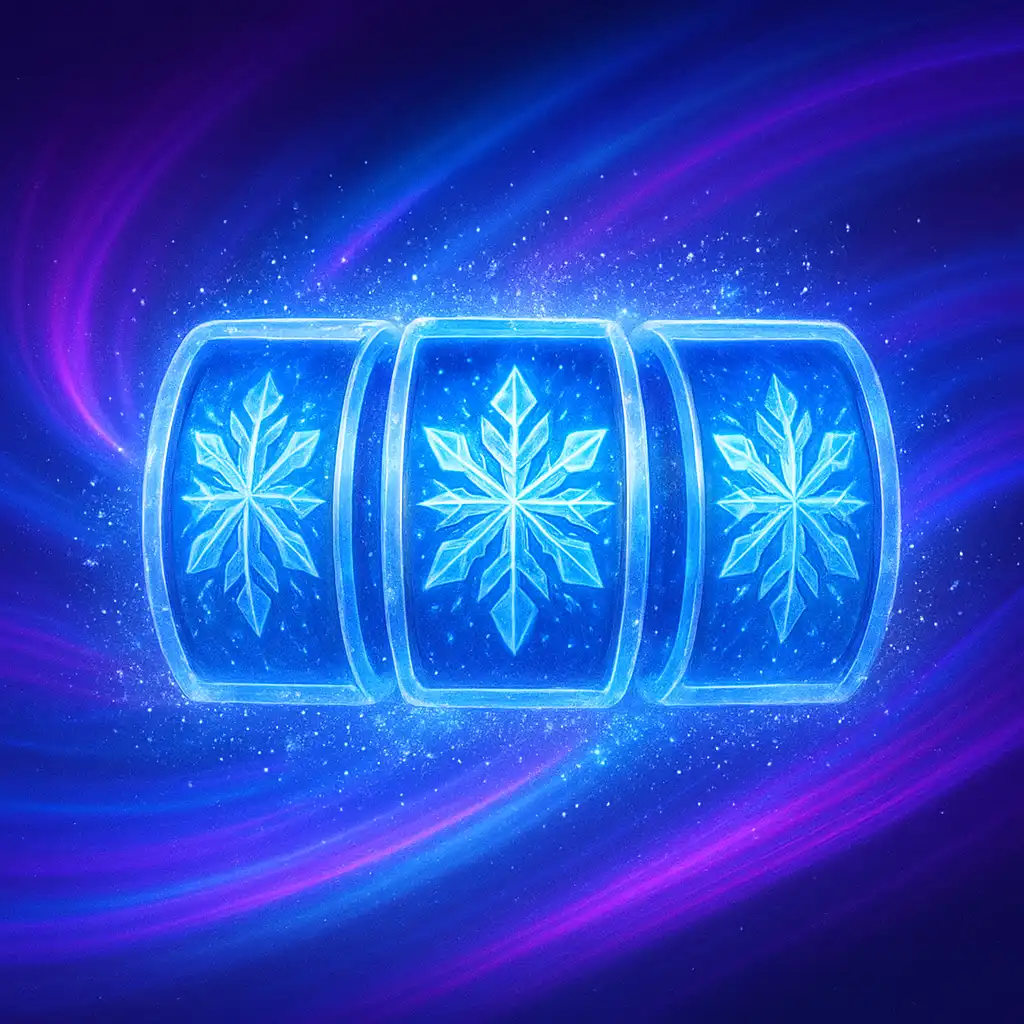 Slot reels spinning with aurora light representing gameplay